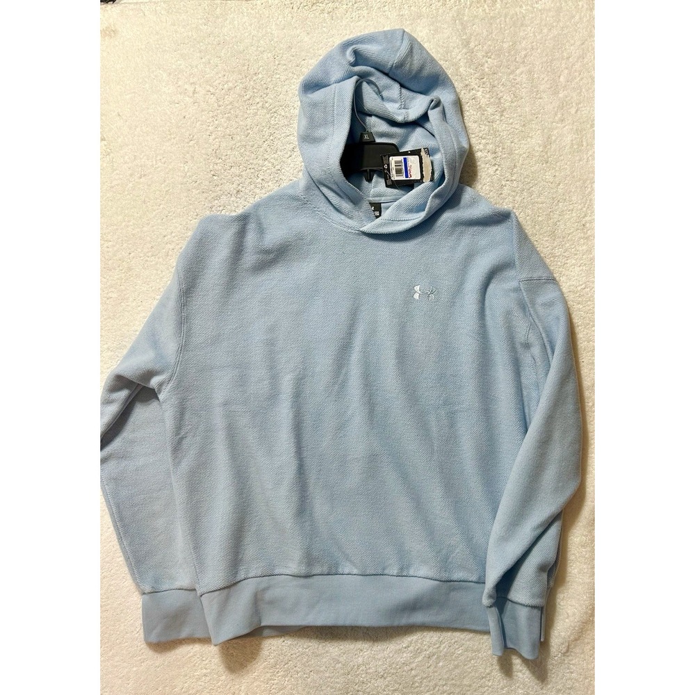 Under Armour Men's Icon Rev Terry XL Light Blue Cotton Hoodie (HU)(R1)